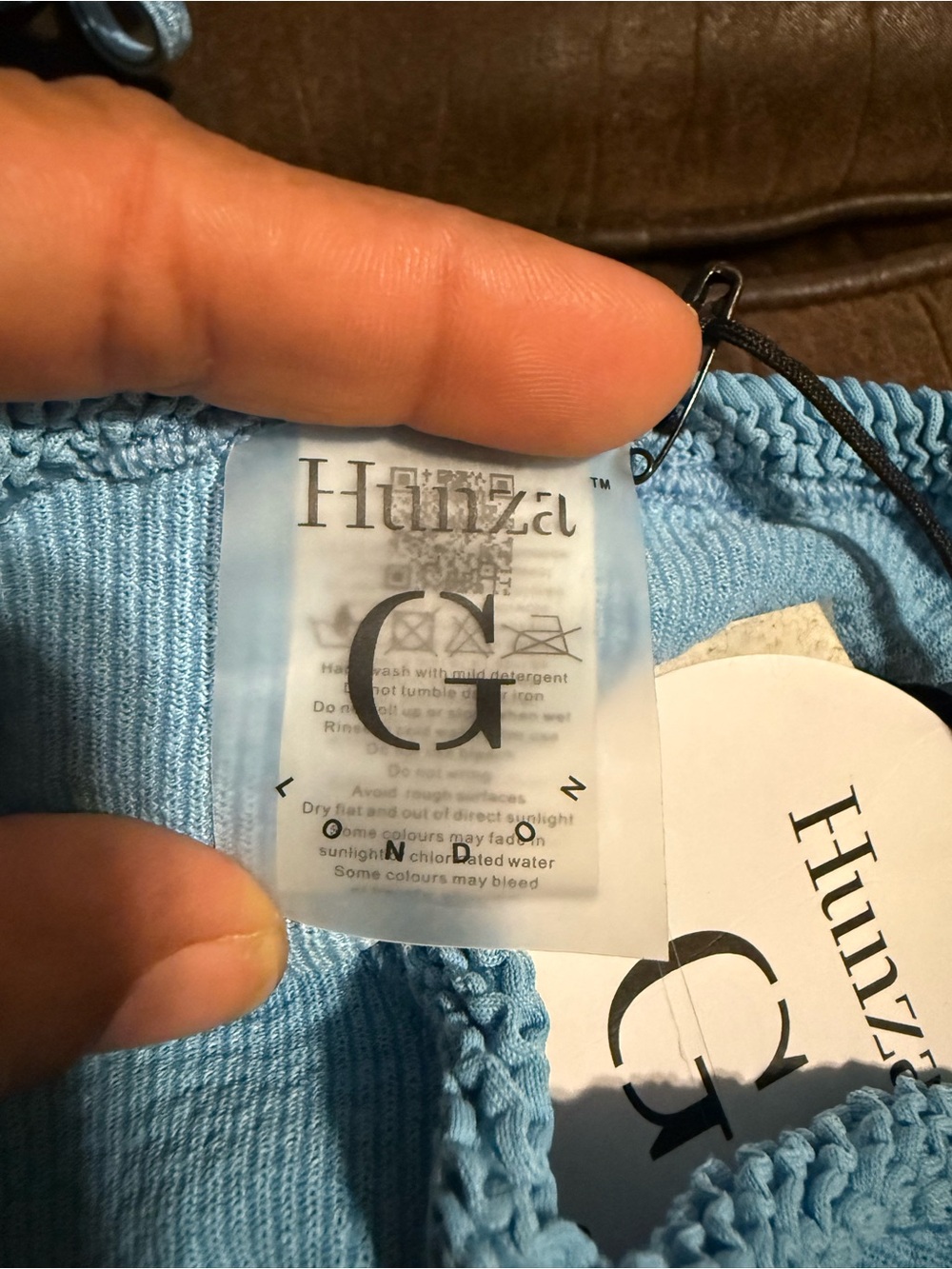 Hunza G Sky Blue Terry Bikini Set - Picture 6 of 7